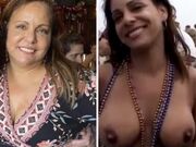 Latina grandmother caught topless on camera teasing