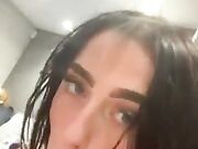 Horny brunette wank suck and cum